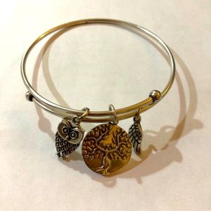 🔥5/$50🔥 Earth Angel Wisdom Charm Adjustable Bangle Bracelet Antique Silver Fin